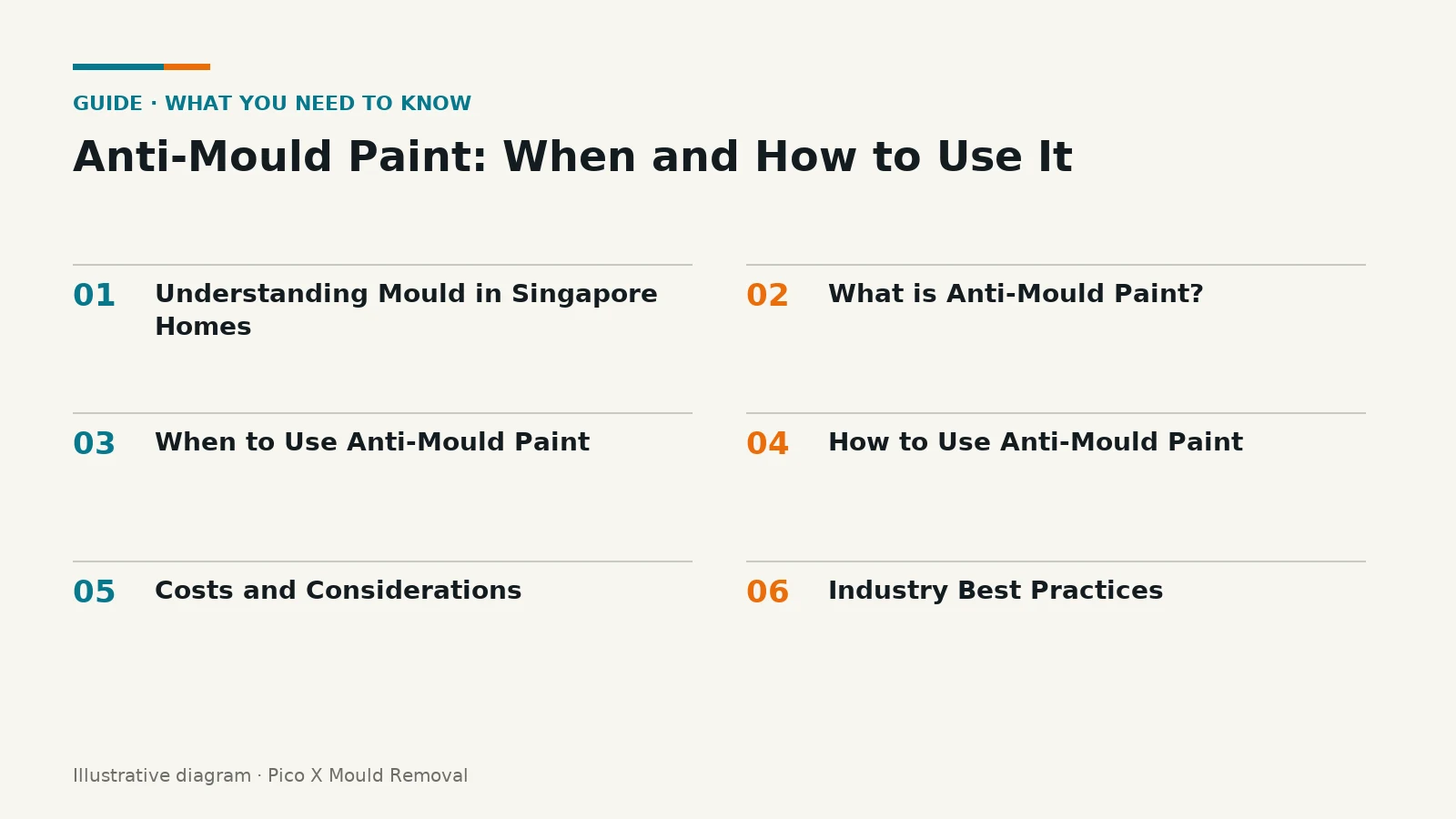Illustrated diagram of Anti-Mould Paint key points, helping Singapore homes prevent mould.
