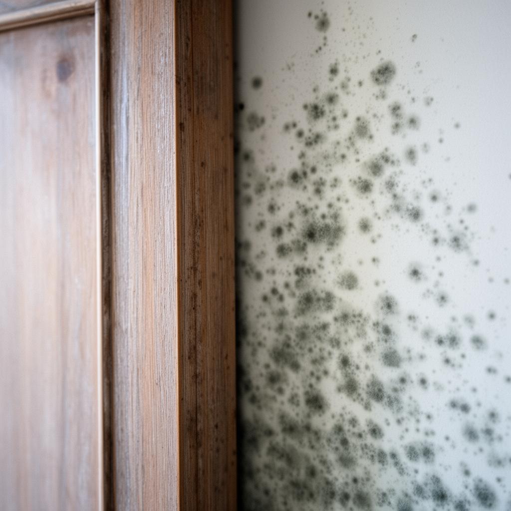 Diagnostic close-up of wardrobe mould in Bedok showing the specific failure pattern Pico X technicians treat.
