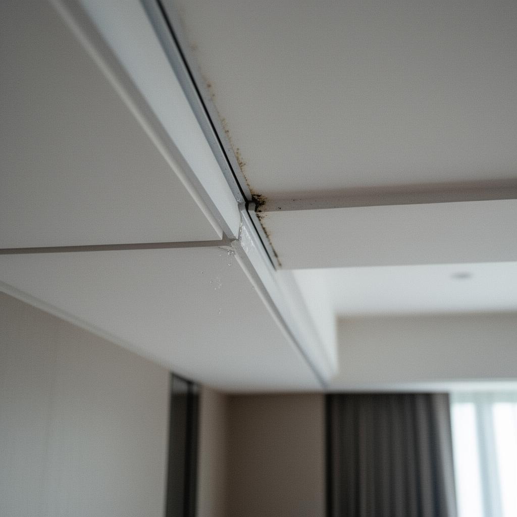 Diagnostic close-up of condo aircon mould in Bishan showing the specific failure pattern Pico X technicians treat.