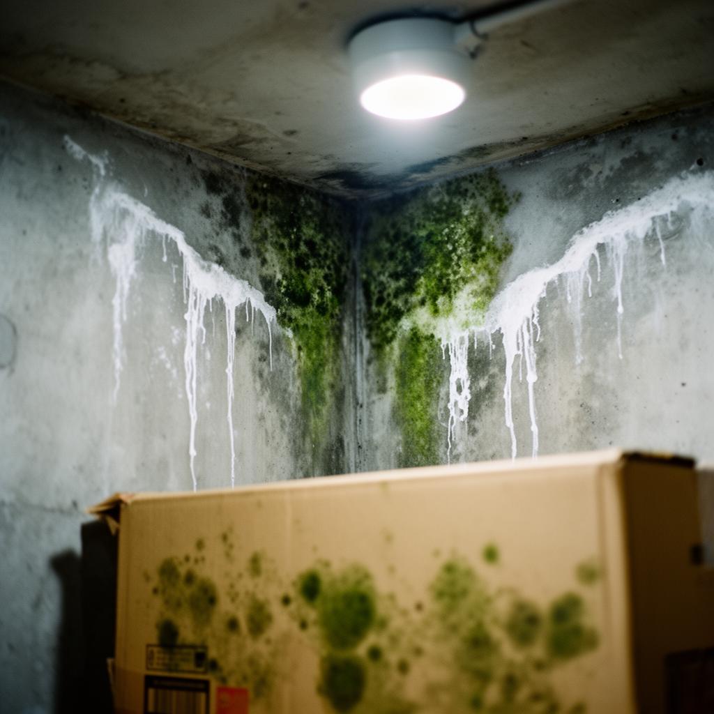 Diagnostic close-up of bomb shelter mould in Punggol showing the specific failure pattern Pico X technicians treat.