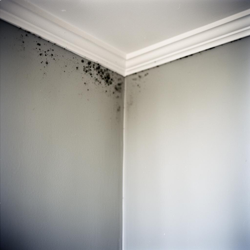 Diagnostic close-up of waterfront bedroom mould in Punggol showing the specific failure pattern Pico X technicians treat.