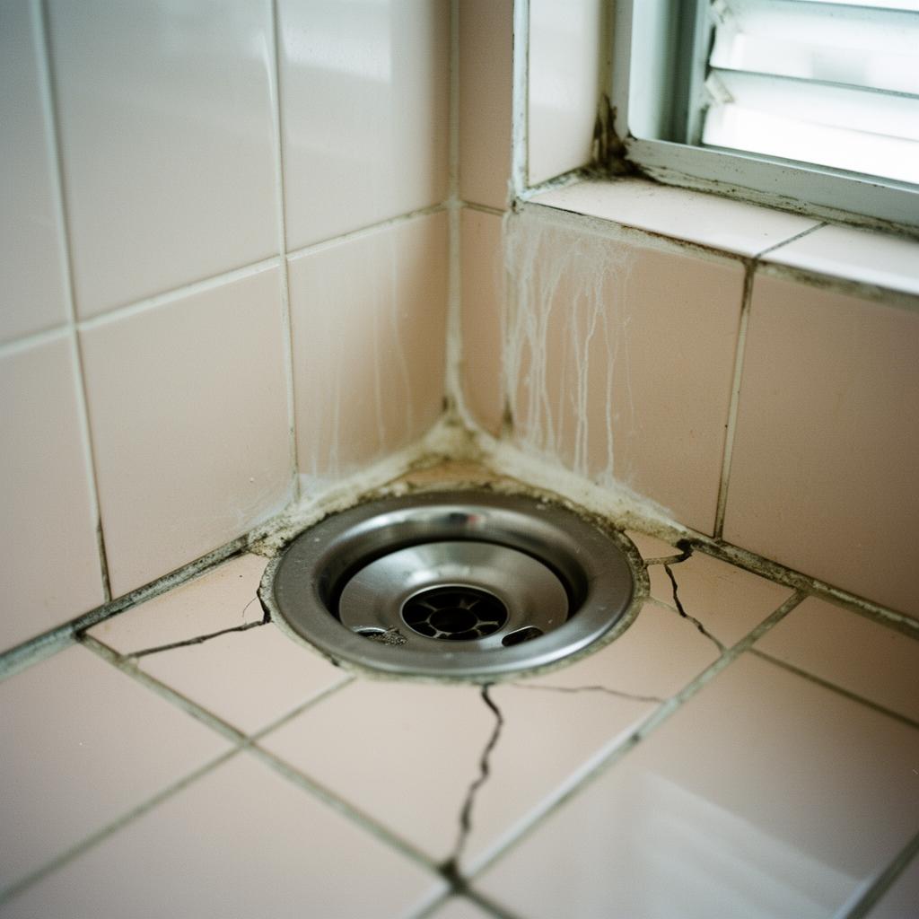 Diagnostic close-up of bathroom mould in Tampines showing the specific failure pattern Pico X technicians treat.