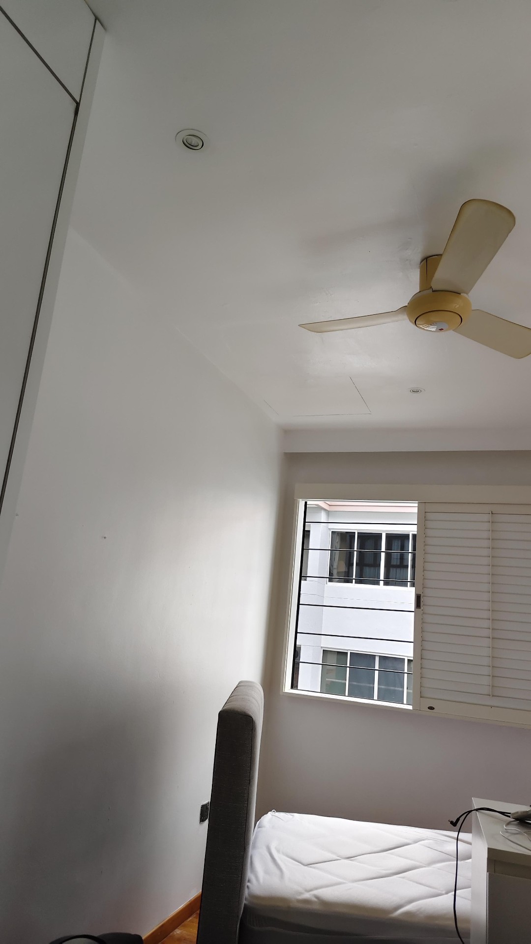 Pico X Health restores clean bedroom ceiling with fan after professional mould removal - Singapore HDB