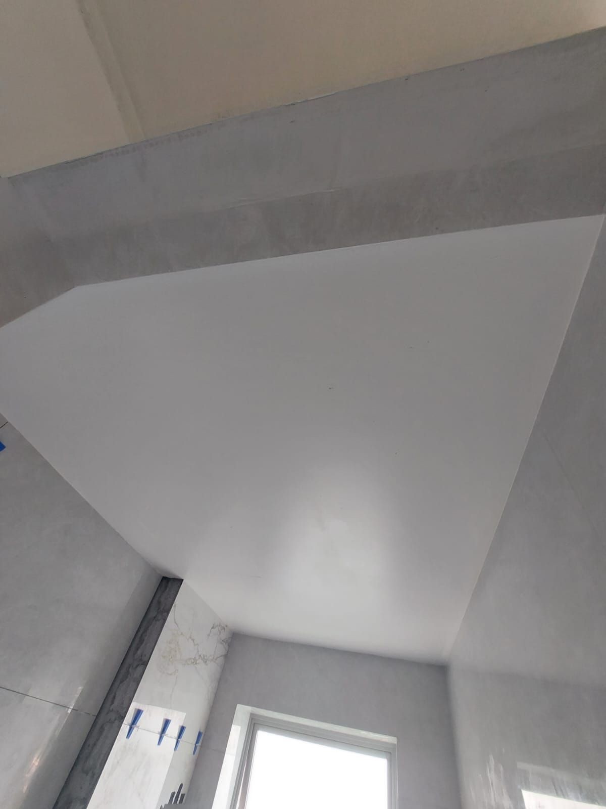 Restored Singapore HDB toilet ceiling with smooth non-peeling white antimould finish after the Pico X Health Bathroom Mould Reset service